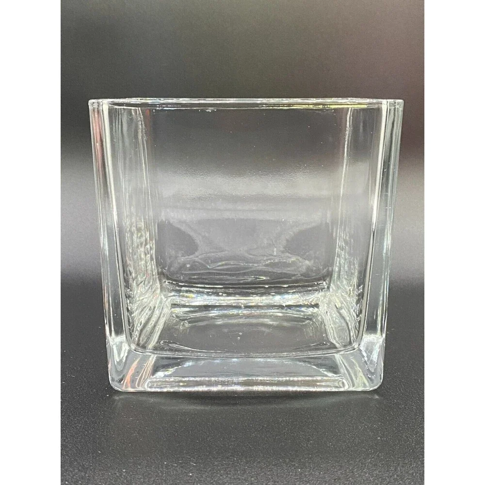 Clear Glass Cube Vase 5